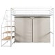 preview thumbnail 10 of 10, Stylish & Simple Full Size Metal Loft Bed with Wardrobe and Storage Shelves, Sturdy Construction & Unique Design, White
