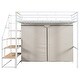 preview thumbnail 11 of 36, White Full/Twin Size Metal Loft Bed with Wardrobe and Storage Shelves