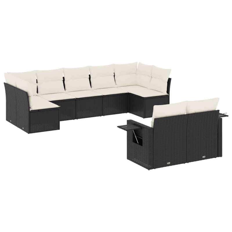vidaXL Garden Sofa Set Black