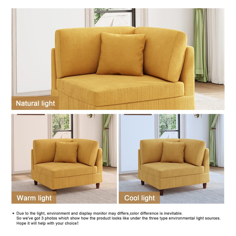 Modular Corduroy Armchair Sofa Accent Chair