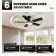 preview thumbnail 3 of 19, Industrial Led Ceiling Fan With Lights And Remote, Modern Black And Gold Flush Mount Ceiling Fan With 5 Blades