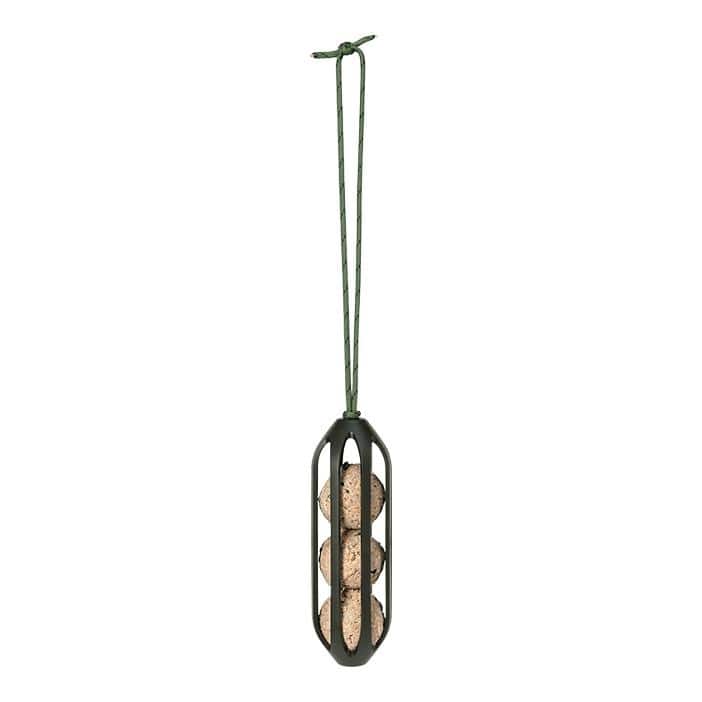 Rosendahl Recycled Bird Suet Ball Feeder Hanging, Green - H: 7.9"