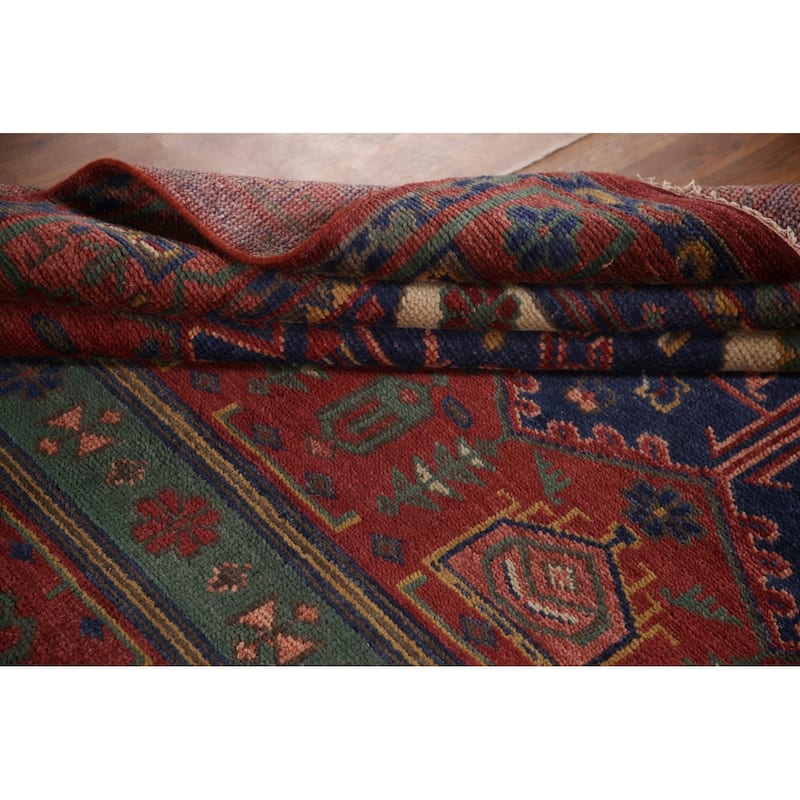 Red & Blue Sirjan Oriental Area Rug Hand-knotted Wool Carpet - 8'0"x 10'1"
