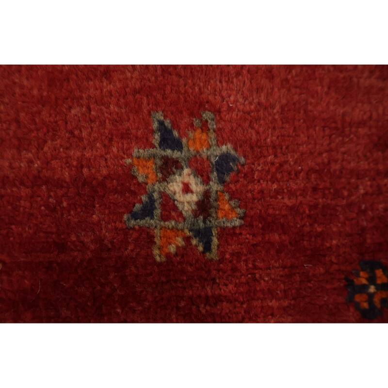 Hand Knotted Oriental 100% Wool Carpet Traditional Tribal Red Qashqai Area Rug - 9' 1'' X 4' 8''