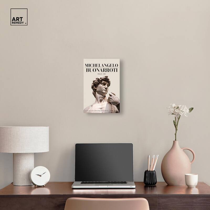 Gaze of Michelangelo's David Canvas by Art Remedy, Gallery Wrapped