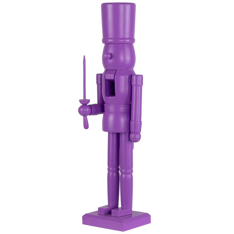 Nutcracker Soldier with Sword Christmas Figure - 15" - Purple