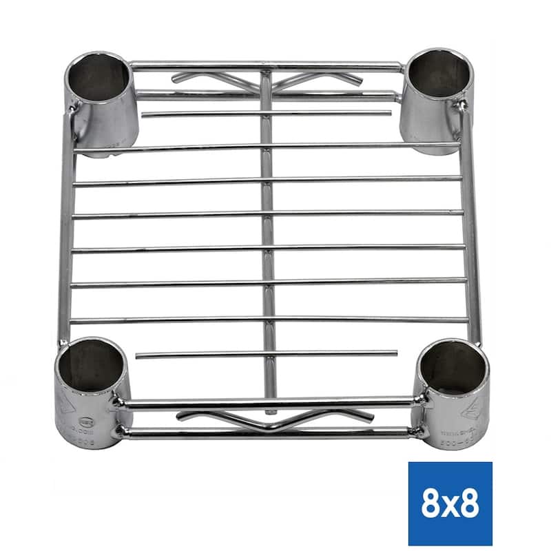 Chrome Wire Shelving with 4 Shelves - 8"d x 8"w