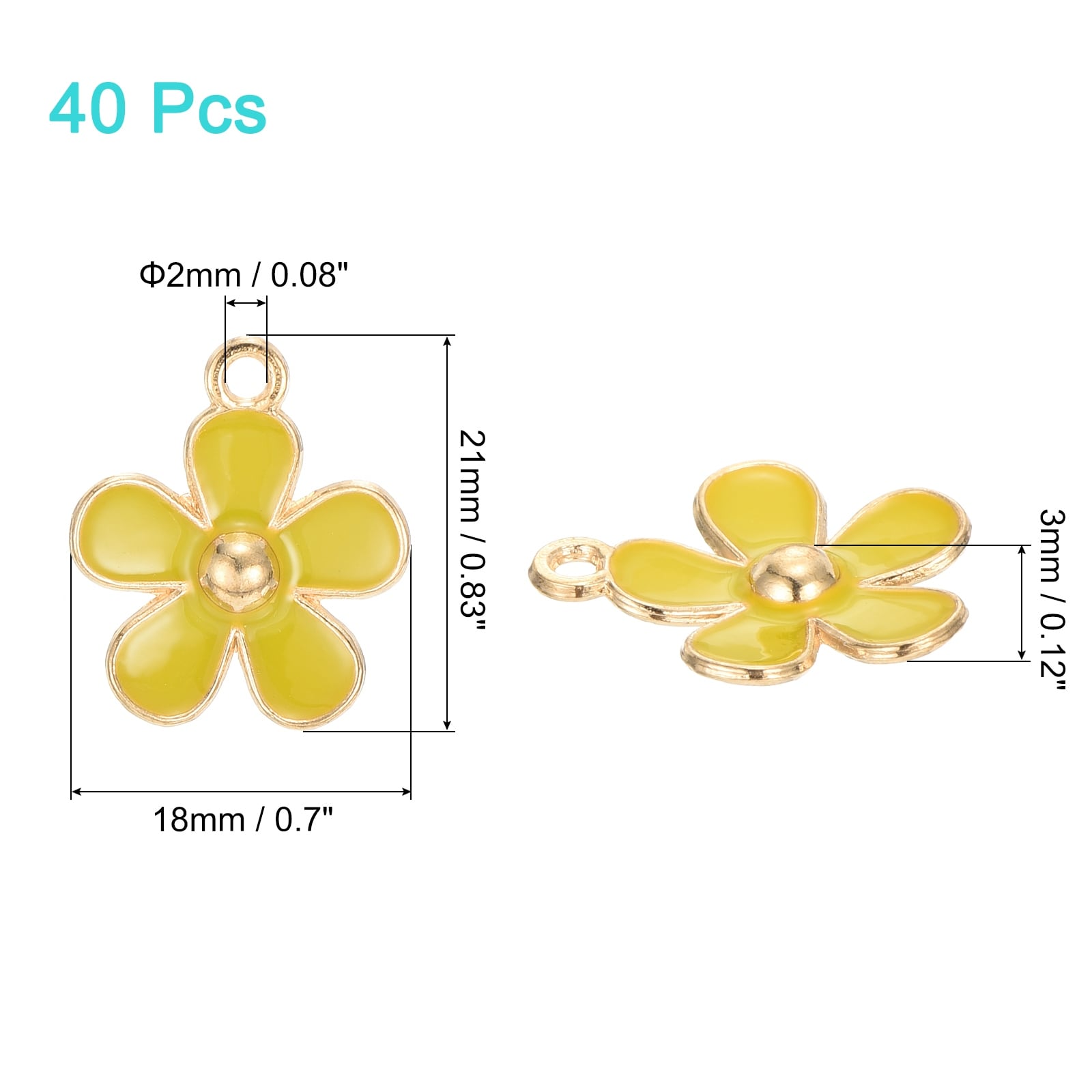 Flower Charm Pendants, Gold Plated Pendants DIY for Jewelry Making Bracelet Necklace Earrings Keychain Craft