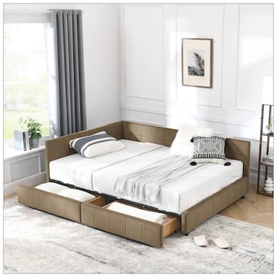 Full Size Storage Upholstered Tufted Bed Frame for Bedroom