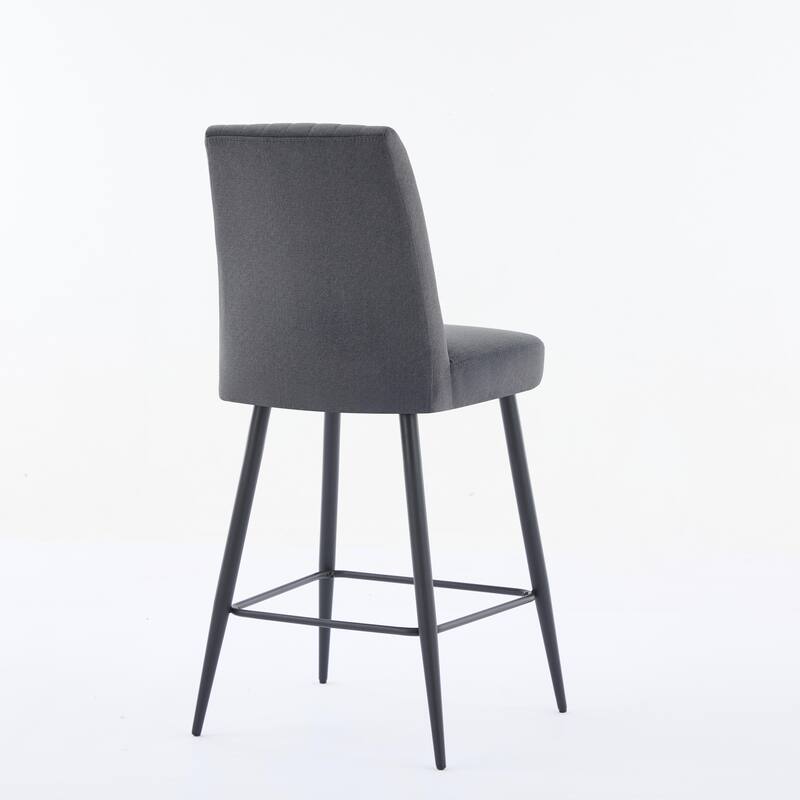 Velvet Bar Chairs Set of 2, Modern Armchair Bar Counter chair with Metal Legs and Upholstered Backrest for Dining Room