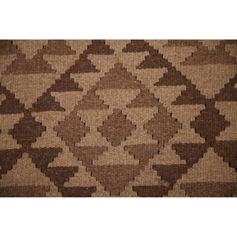 Reversible Kilim Oriental Area Rug Hand-woven Wool Carpet - 6'8"x 9'8"