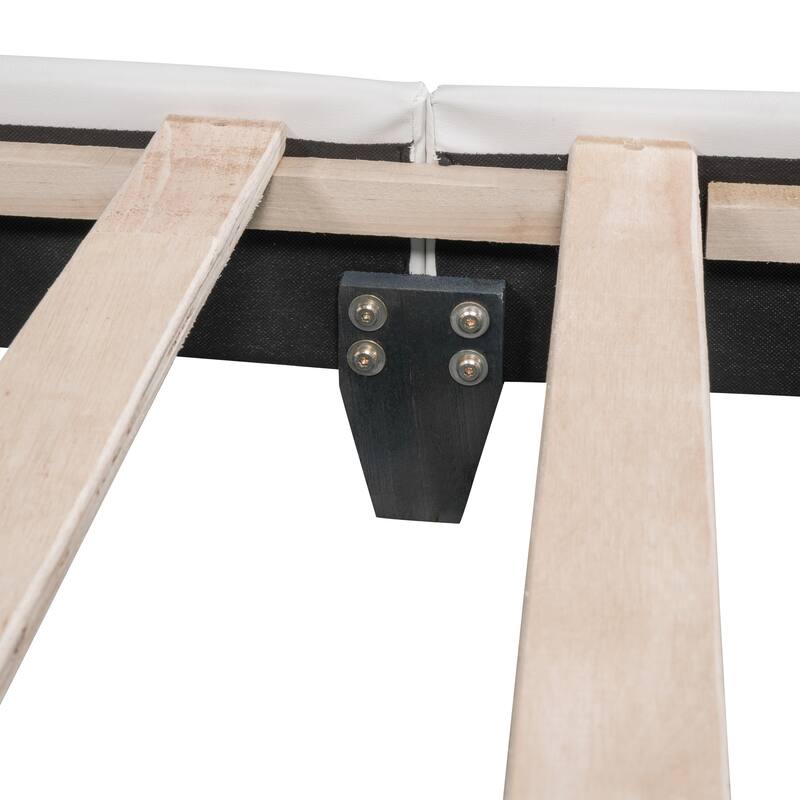 Adorable Twin/Full Upholstered Platform Bed with Rabbit Design, PU Leather, Sturdy Wood Frame, No Box Spring Needed