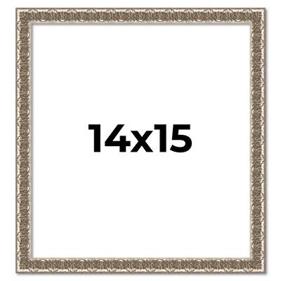 14x15 Frame Silver Versailles Ornate Solid Wood Picture Frame | 1 Inch