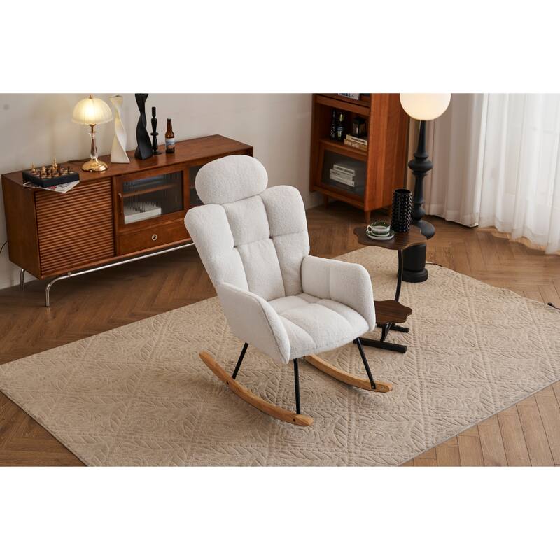 Upholstered Rocking Glider Chair Accent Armchair