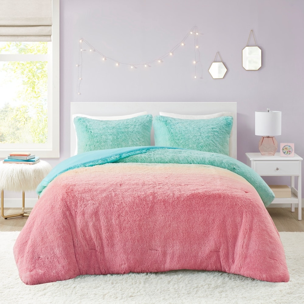 Intelligent Design Talia Ombre Shaggy Faux Fur Comforter Set