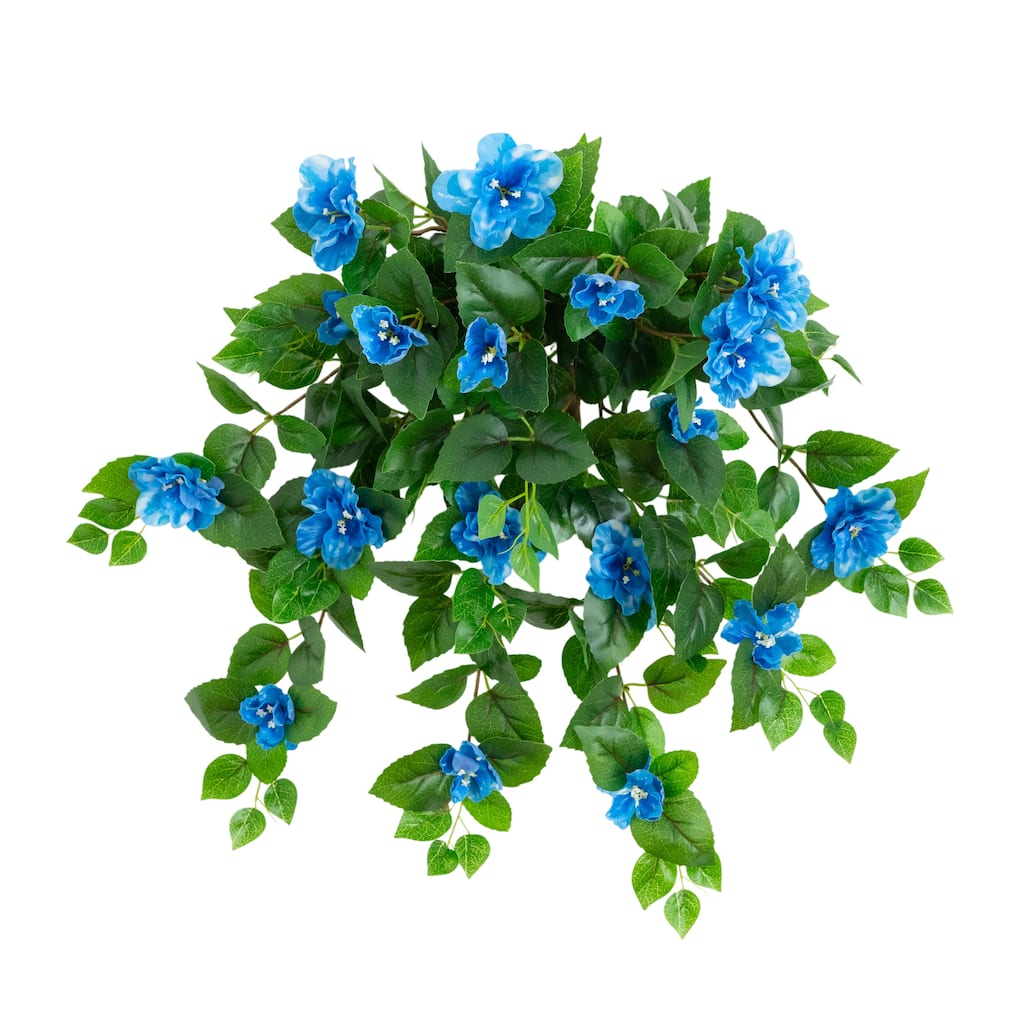 24-in UV Resistant Artificial Azalea Hanging Plant - Set of 3