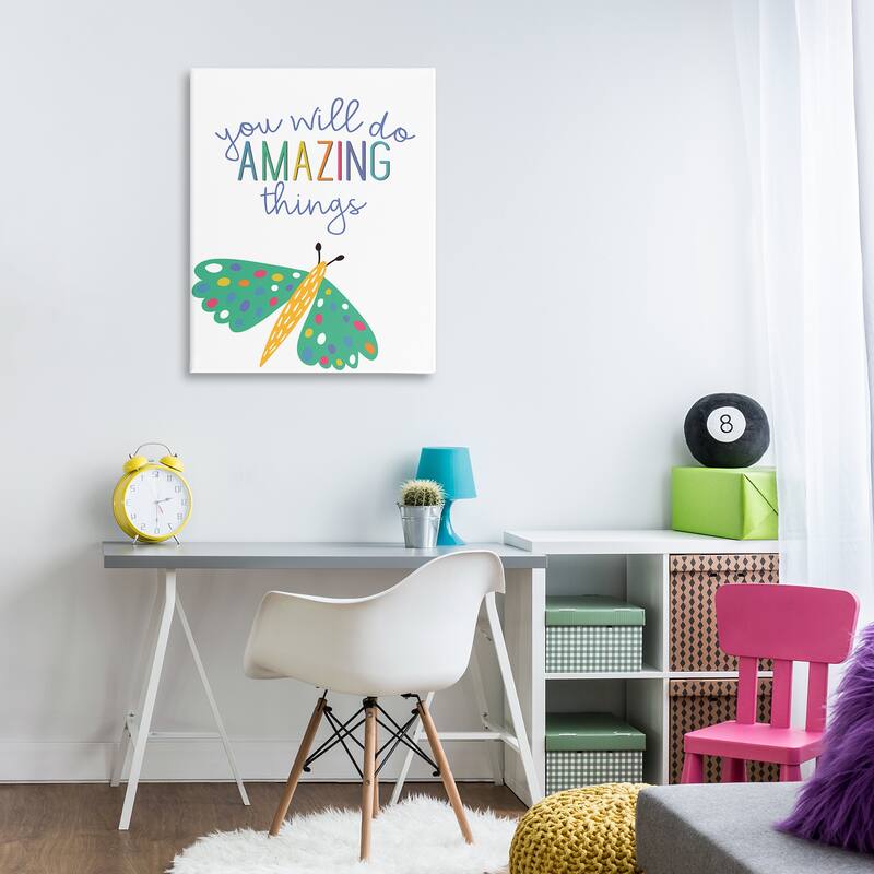 Stupell Amazing Things with Dragonfly Canvas Wall Art Design By Kim Allen