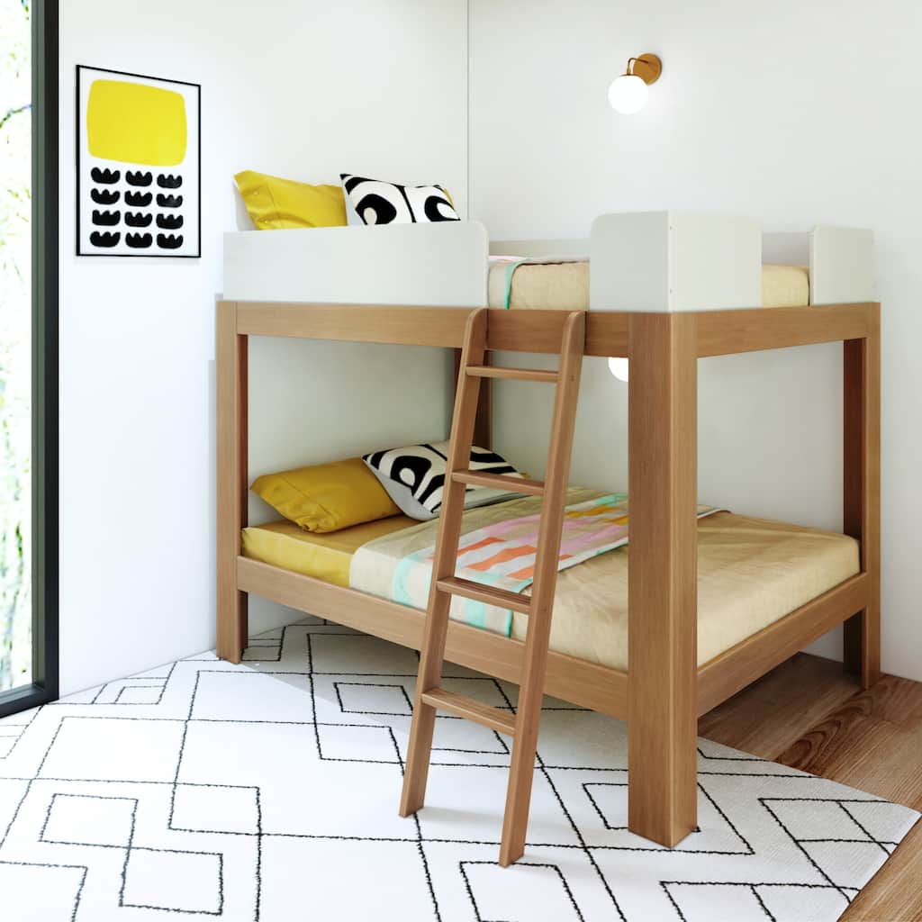 Max and Lily Mid-Century Modern Full over Full Bunk Bed