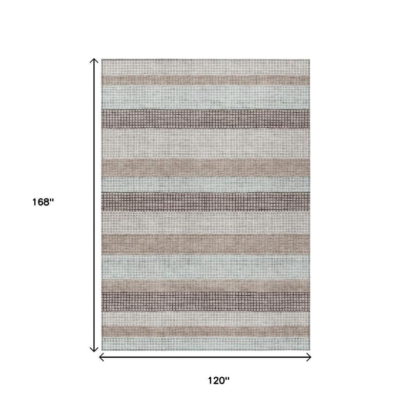 HomeRoots Striped Transitional Rectangle Outdoor Rug