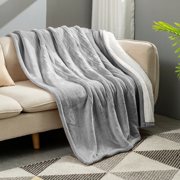 Flannel And Sherpa Fleece Throw Heated Blanket With Controller Bed Bath Beyond 36907401