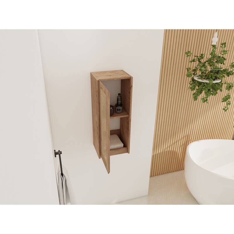 Modern Floating Bathroom Cabinet with Hidden Handle, Wall Mounted Side Cabinet Storage Cabinet