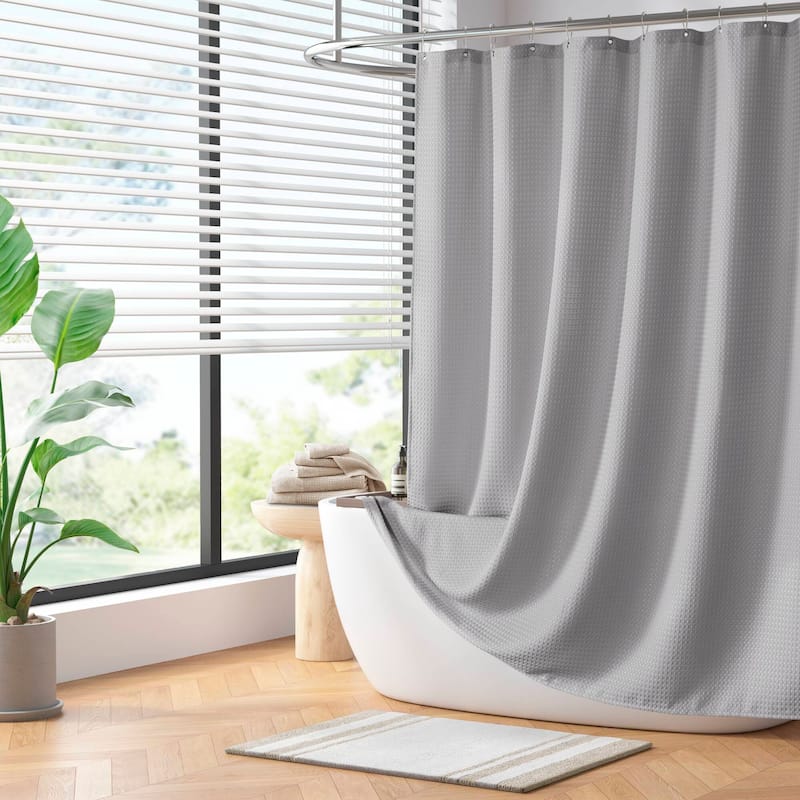 Madison Park Arbor Waffle Waffle Shower Curtain