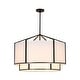 preview thumbnail 3 of 11, America Traditional 6-Light Two-layer Drum Fabric Pendant Chandelier - 28.1in