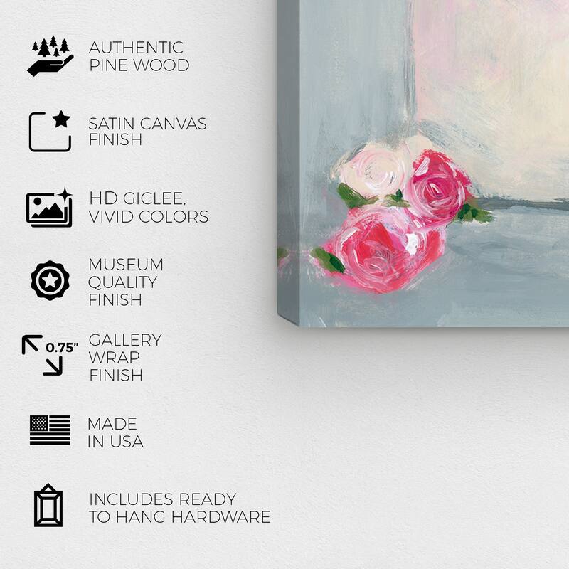 Wynwood Studio Canvas Fashion and Glam My Rose Bag White and Cream White Modern & Contemporary Wall Art Canvas Print