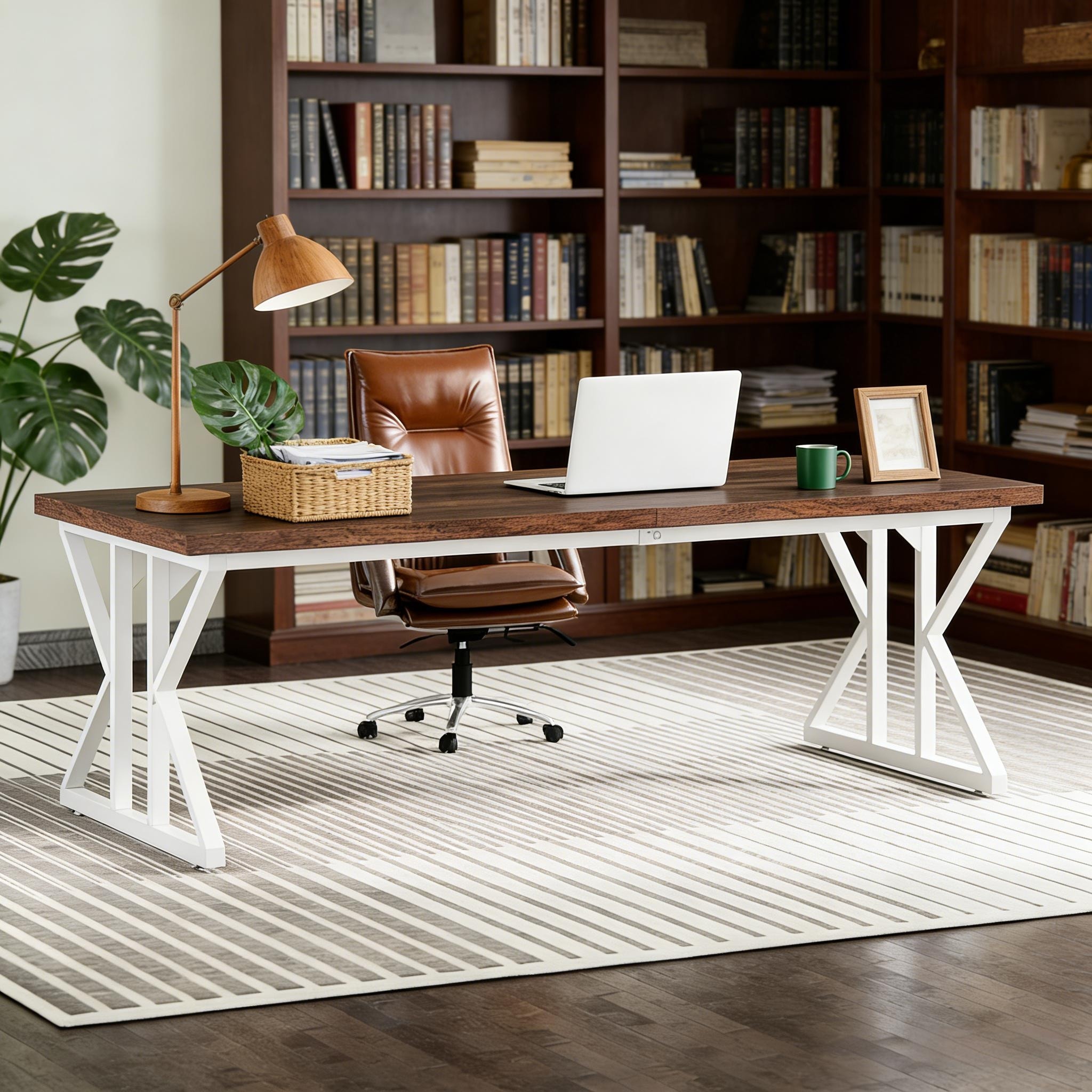Spacious Office Desk,Computer Desk,Rustic Writing Desk