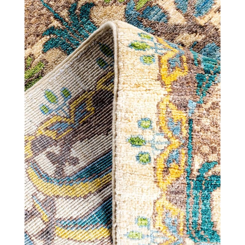 Arts & Crafts One-of-a-Kind Hand-Knotted Runner Rug - Ivory, 2' 6" x 9' 3" - 2' 6" x 9' 3"