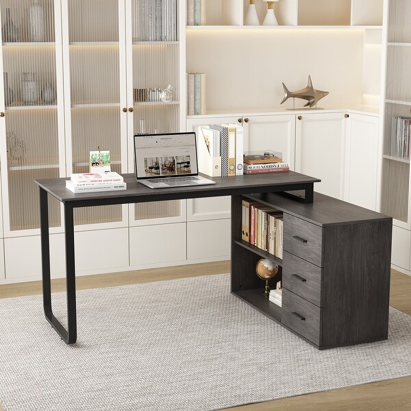 Contemporary Corner Desk with Storage Solutions - Available in
