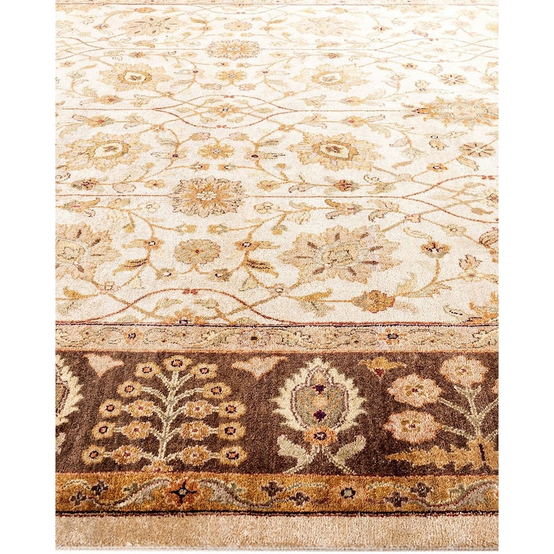 Oushak One-of-a-Kind Handmade Area Rug, Ivory - 8' 10" x 12' 2"