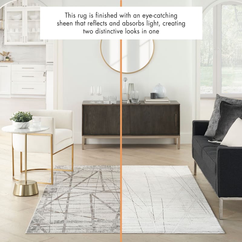 Nourison Desire Indoor Silver Abstract Area Rug