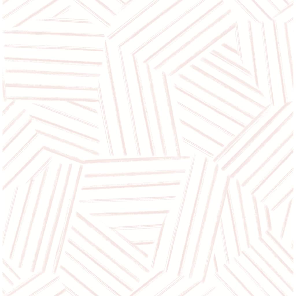 A-Street Prints Helene Pink Geometric Lines Wallpaper