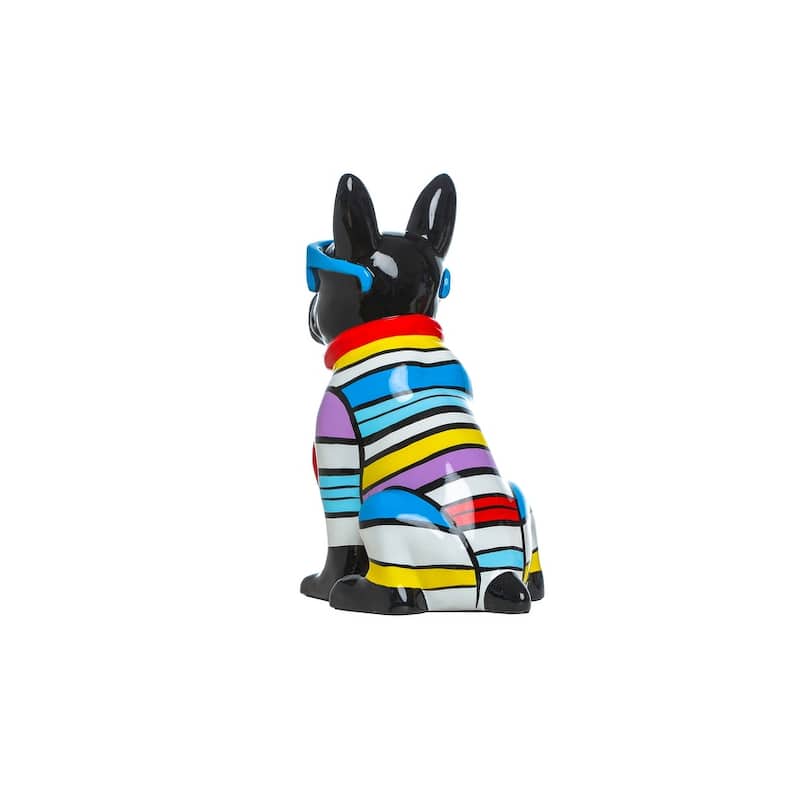 Interior Illusions Plus Stripe Dog with Blue Glasses - 14" tall