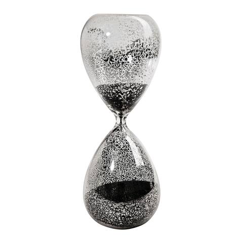 Doug 10 Inch Decorative 60 Minute Hourglass Table Accent Decor, Black Sand