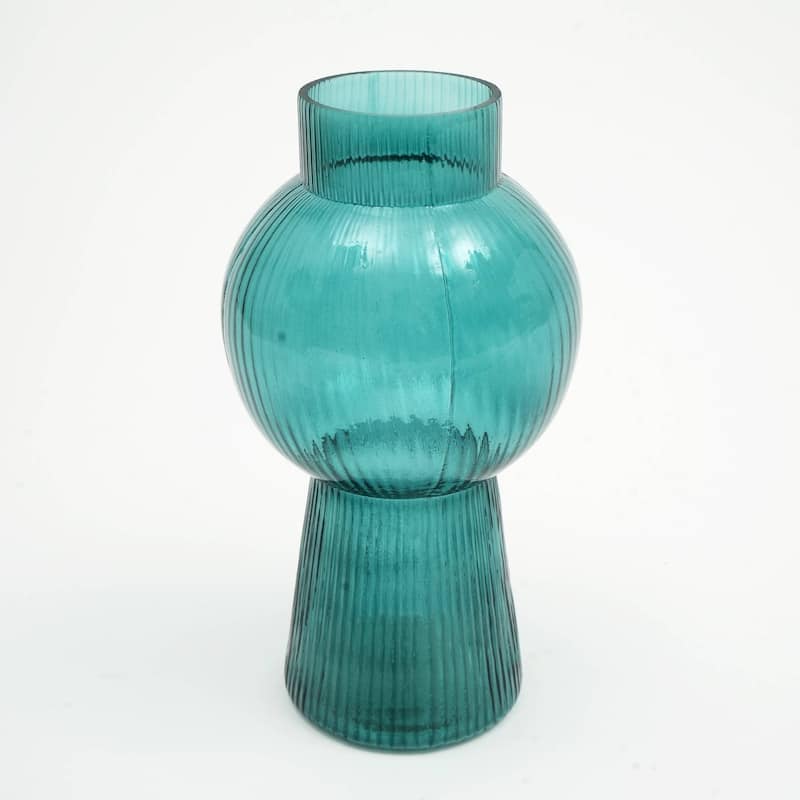 Modern Funnel Flare Glass Vase - 5x10 Inch Small Vase for Floral Arrangements & Contemporary Decor