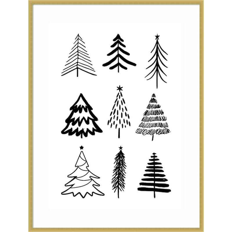 Christmas Trees 3 by Kristina N. Wood Framed Wall Art Print