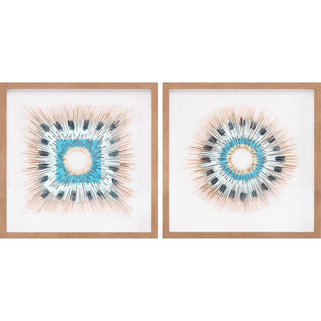Rehobeth Framed Boho Textural Prints (Set 0f 2)