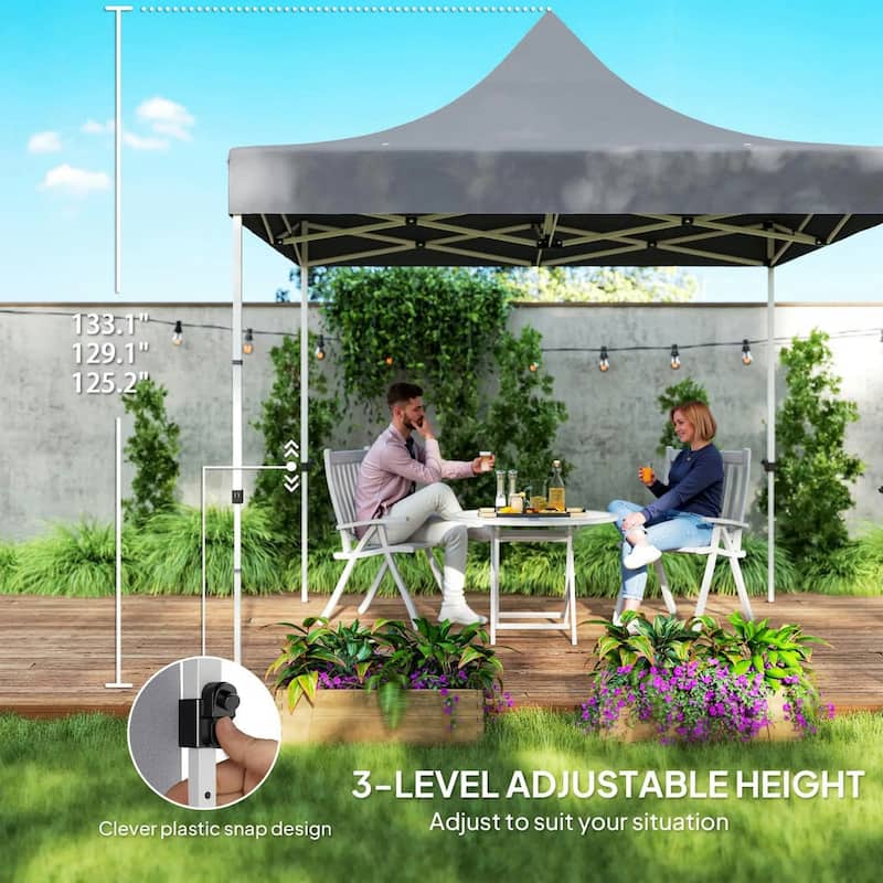 10' x 10' Heavy Duty Pop Up Canopy Tent with Sidewall, UPF50+