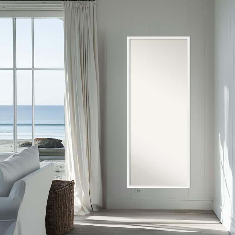 Incline Non-Beveled Wood Framed Full-Length Floor Leaner Mirror