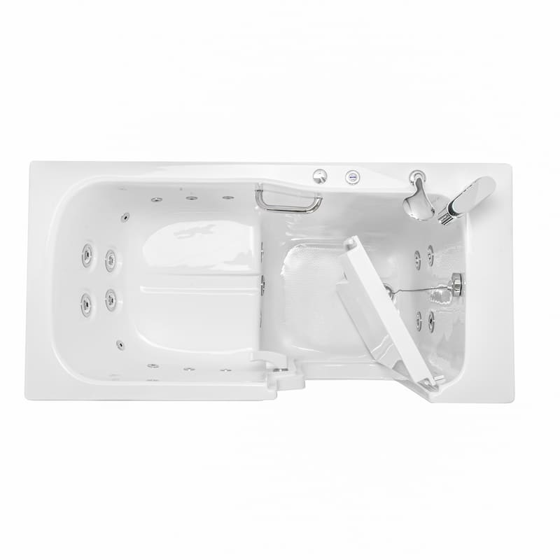 Ella Standard Acrylic Hydro Massage w/ Independent Foot Massage Walk in Tub 30"x60", 2 Piece Faucet