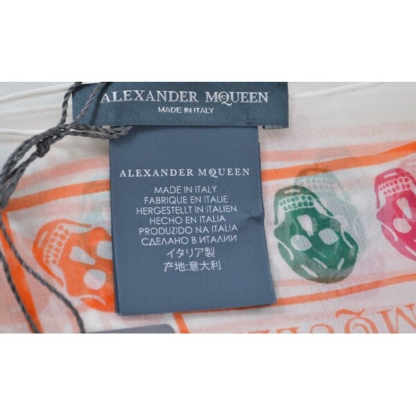 alexander mcqueen multicolor skull scarf