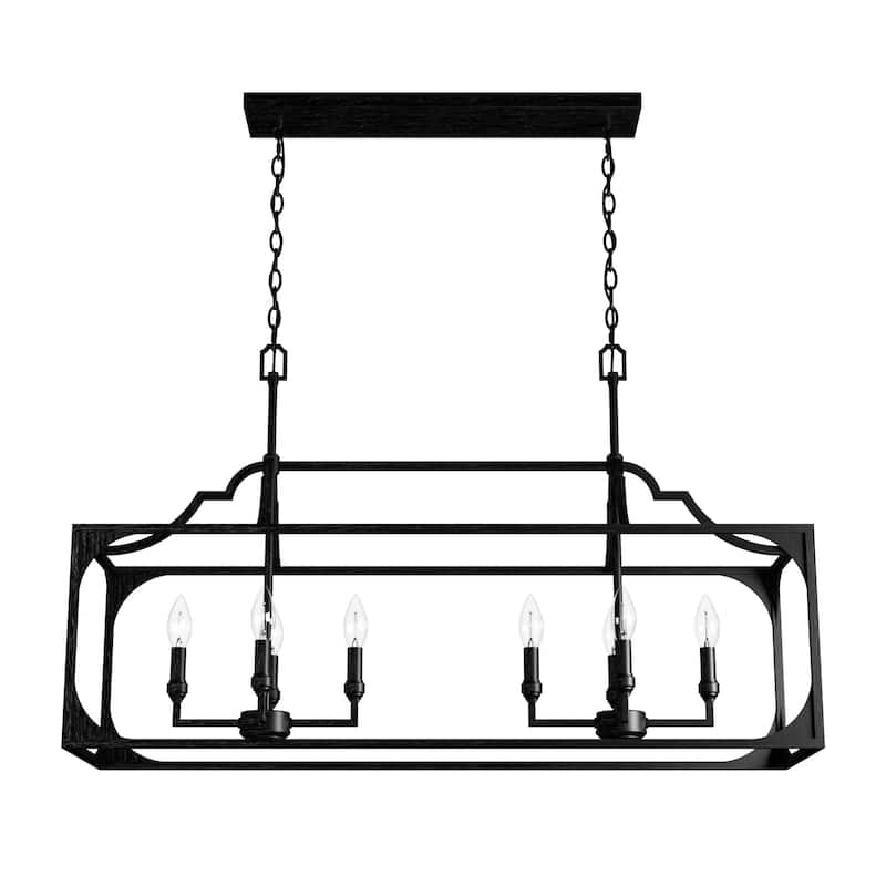 Hunter Highland Hill 8-Light Linear Chandelier - Dining Room Table - Farmhouse, Rustic