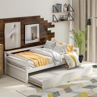 Twin Size Daybed with Trundle Frame Set,