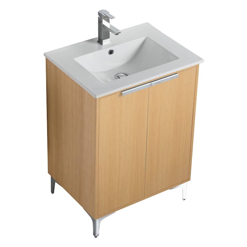 Fine Fixtures Wilmington Bathroom Vanity with White Ceramic Sink.