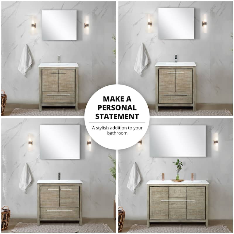 24" White Bathroom Vanity with Cultured Marble Countertop, Soft-Close Storage, 18" Mirror Included