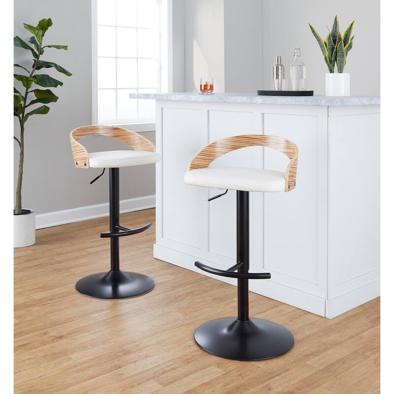 Carson Carrington Stavanger Adjustable Bar Stool with Rounded T Footrest (Set of 2)