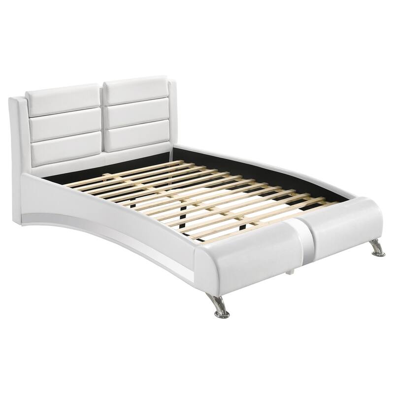 Jeremaine Contemporary Upholstered Sleigh Bed Black