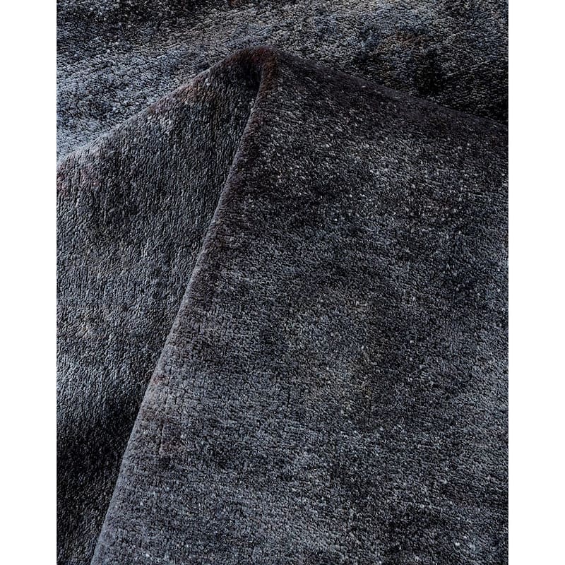 Overton Handknotted Wool Vintage Inspired Contemporary Overdyed Gray Area Rug - 14' 10" x 9' 4"